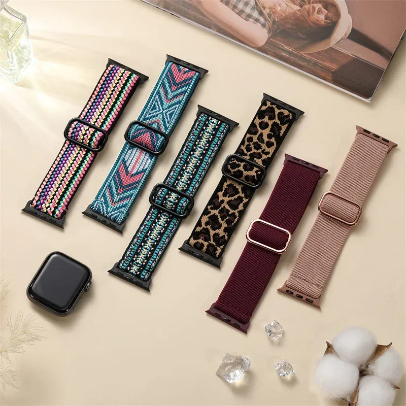 Bracelet nylon élastique 38 à 49 mm pour Apple Watch
