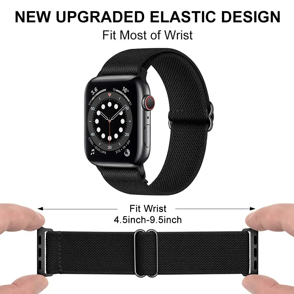 Bracelet nylon élastique 38 à 49 mm pour Apple Watch