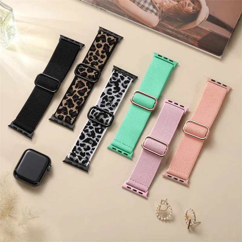 Bracelet nylon élastique 38 à 49 mm pour Apple Watch