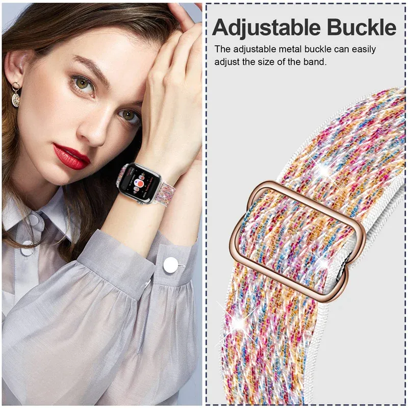 Bracelet nylon élastique 38 à 49 mm pour Apple Watch