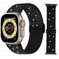 Bracelet nylon élastique 38 à 49 mm pour Apple Watch – Couleur du bracelet Flash Black 103