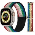 Bracelet nylon élastique 38 à 49 mm pour Apple Watch – Couleur du bracelet Flash pride 39