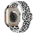 Bracelet nylon élastique 38 à 49 mm pour Apple Watch – Couleur du bracelet Leopard white 33