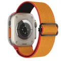 Bracelet nylon élastique 38 à 49 mm pour Apple Watch – Couleur du bracelet red yellow 56