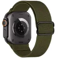 Bracelet nylon élastique 40 à 49 mm pour Apple Watch – Couleur du bracelet Army green