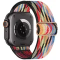 Bracelet nylon élastique 40 à 49 mm pour Apple Watch – Couleur du bracelet Black rainbow