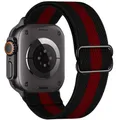 Bracelet nylon élastique 40 à 49 mm pour Apple Watch – Couleur du bracelet Black-red