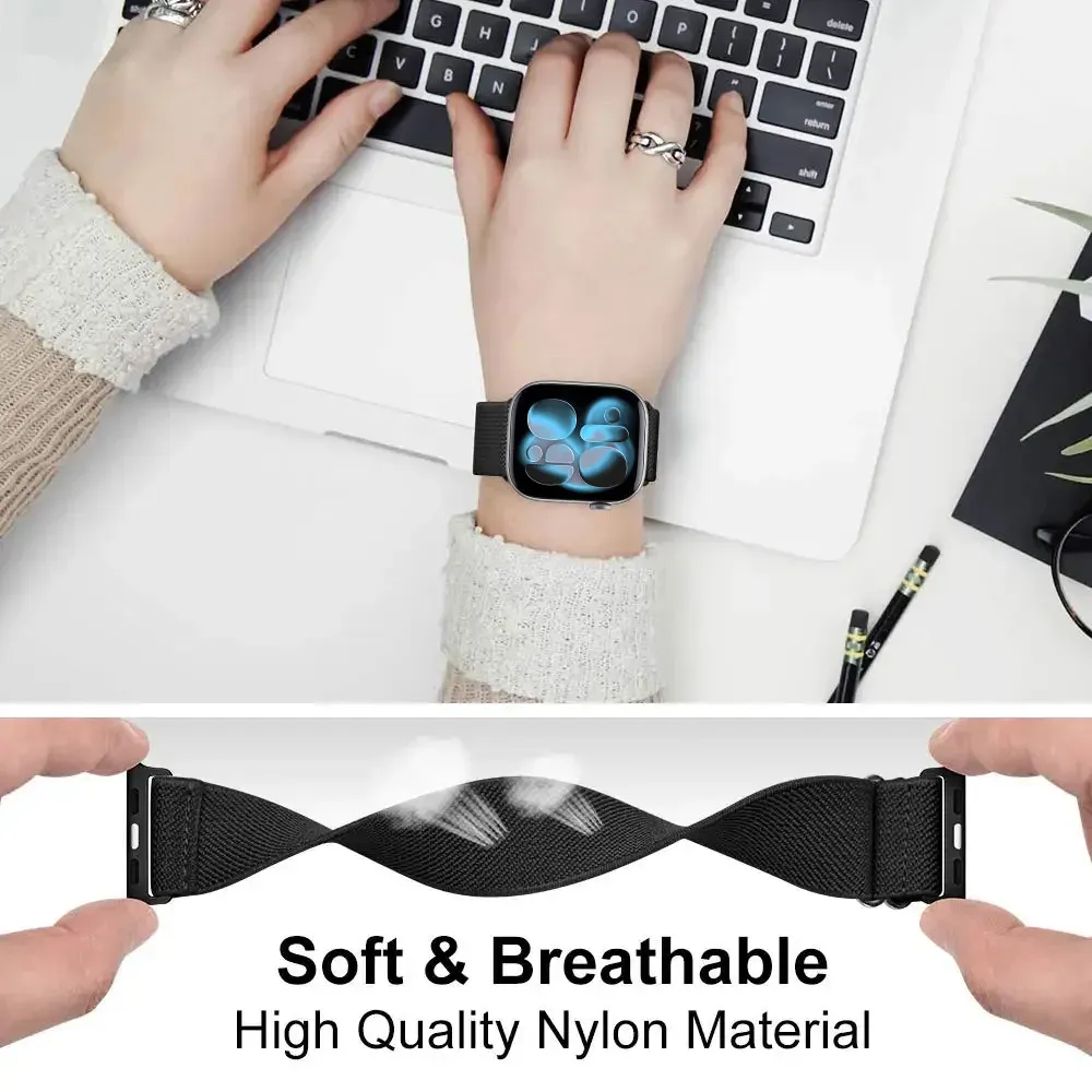 Bracelet nylon élastique 40 à 49 mm pour Apple Watch