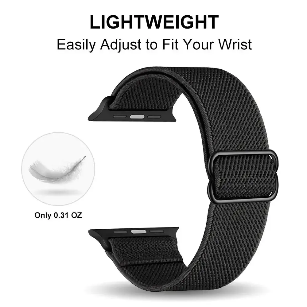 Bracelet nylon élastique 40 à 49 mm pour Apple Watch