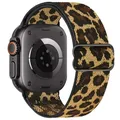 Bracelet nylon élastique 40 à 49 mm pour Apple Watch – Couleur du bracelet Leopard print