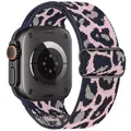 Bracelet nylon élastique 40 à 49 mm pour Apple Watch – Couleur du bracelet Pink leopard print