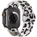 Bracelet nylon élastique 40 à 49 mm pour Apple Watch – Couleur du bracelet Purple leopard print
