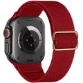 Bracelet nylon élastique 40 à 49 mm pour Apple Watch – Couleur du bracelet Red