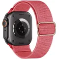Bracelet nylon élastique 40 à 49 mm pour Apple Watch – Couleur du bracelet Rose red