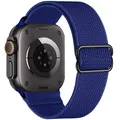 Bracelet nylon élastique 40 à 49 mm pour Apple Watch – Couleur du bracelet Royal blue