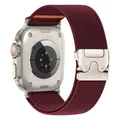 Bracelet nylon élastique pour Apple Watch Ultra 2 – Couleur du bracelet rouge vin