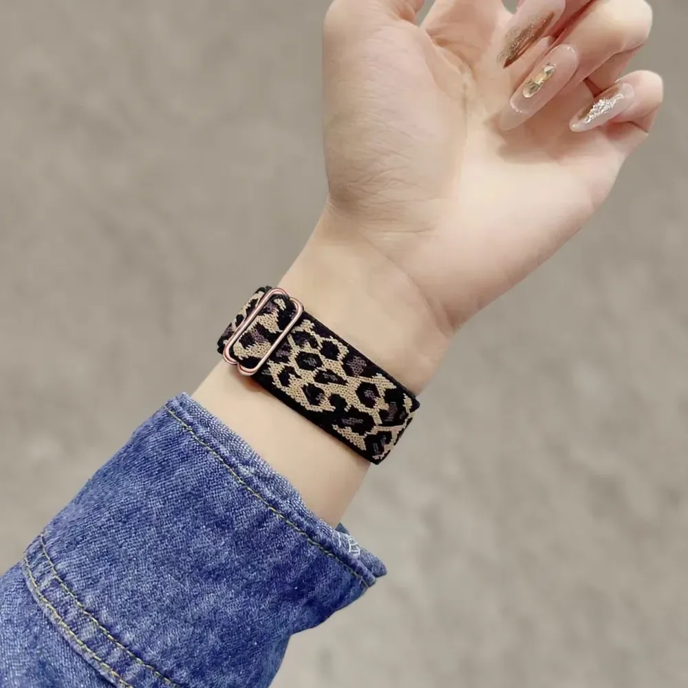Bracelet nylon imprimé 18 à 22 mm pour montre connectée