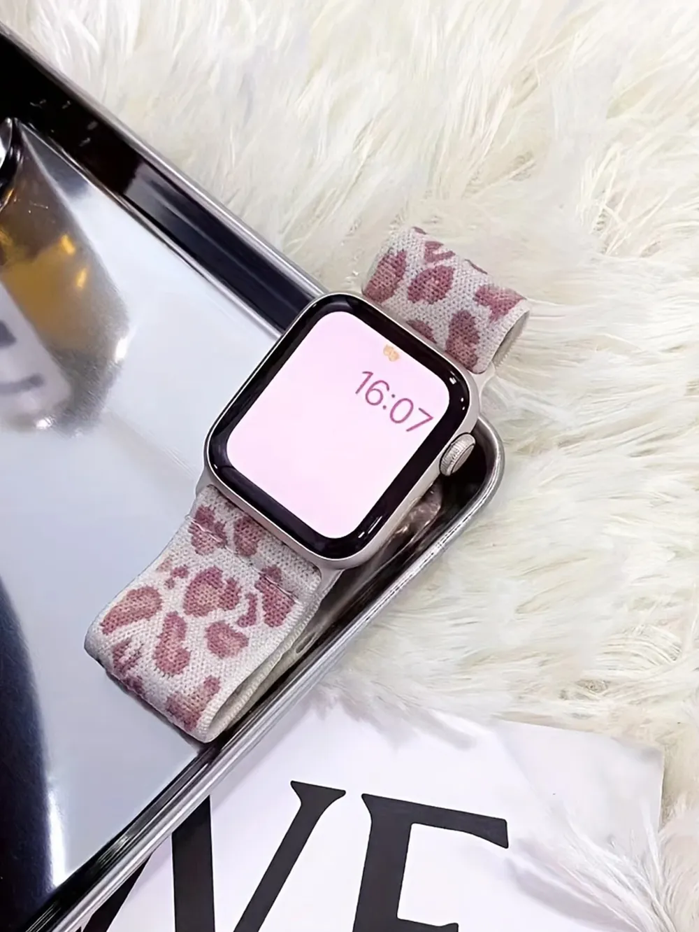 Bracelet nylon imprimé léopard 38 à 49 mm pour Apple Watch