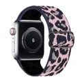 Bracelet nylon imprimé léopard 38 à 49 mm pour Apple Watch – Couleur Pink and Blue
