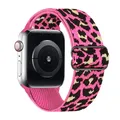 Bracelet nylon imprimé léopard 38 à 49 mm pour Apple Watch – Couleur Red