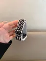 Bracelet nylon imprimé léopard 38 à 49 mm pour Apple Watch – Couleur White