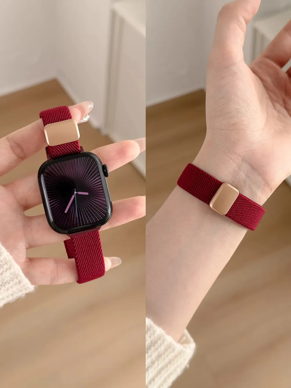 Bracelet nylon magnétique élastique 38 à 49 mm
