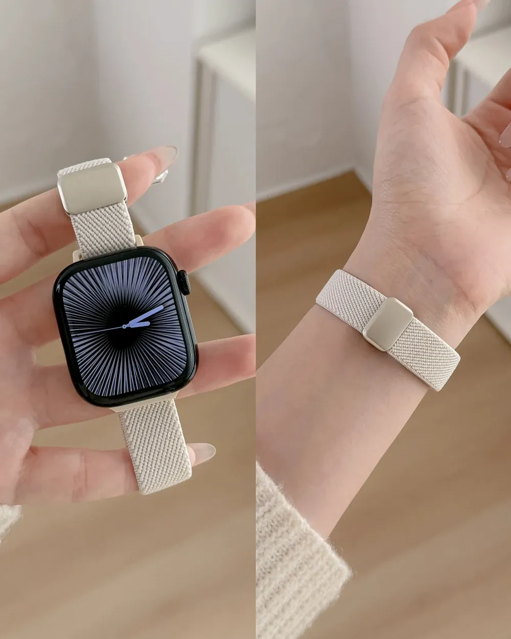 Bracelet nylon magnétique élastique 38 à 49 mm