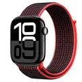 Bracelet nylon pour Apple Watch 40 à 49 mm – Couleur du bracelet 10 red black