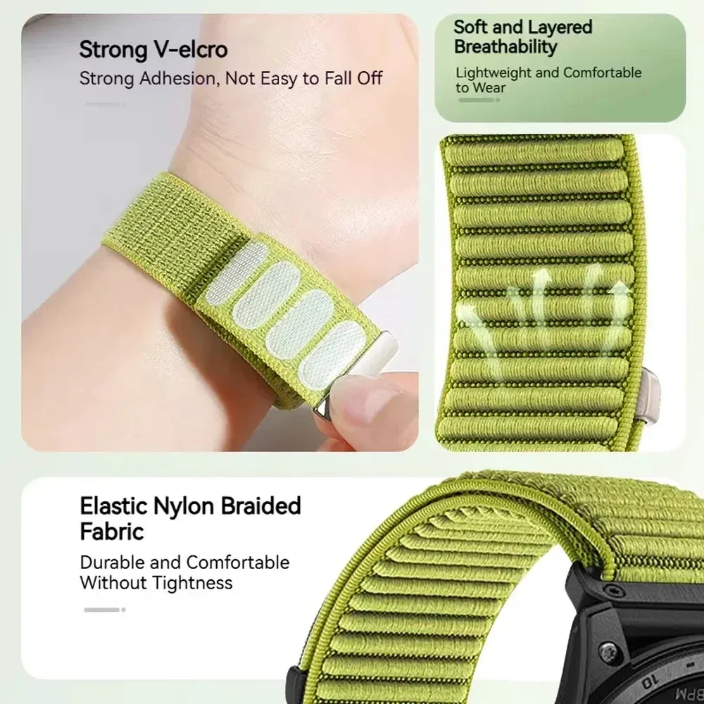 Bracelet nylon pour montre connectée 20 à 26 mm