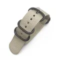 Bracelet nylon rayé 18 à 24 mm étanche – Couleur du bracelet Beige