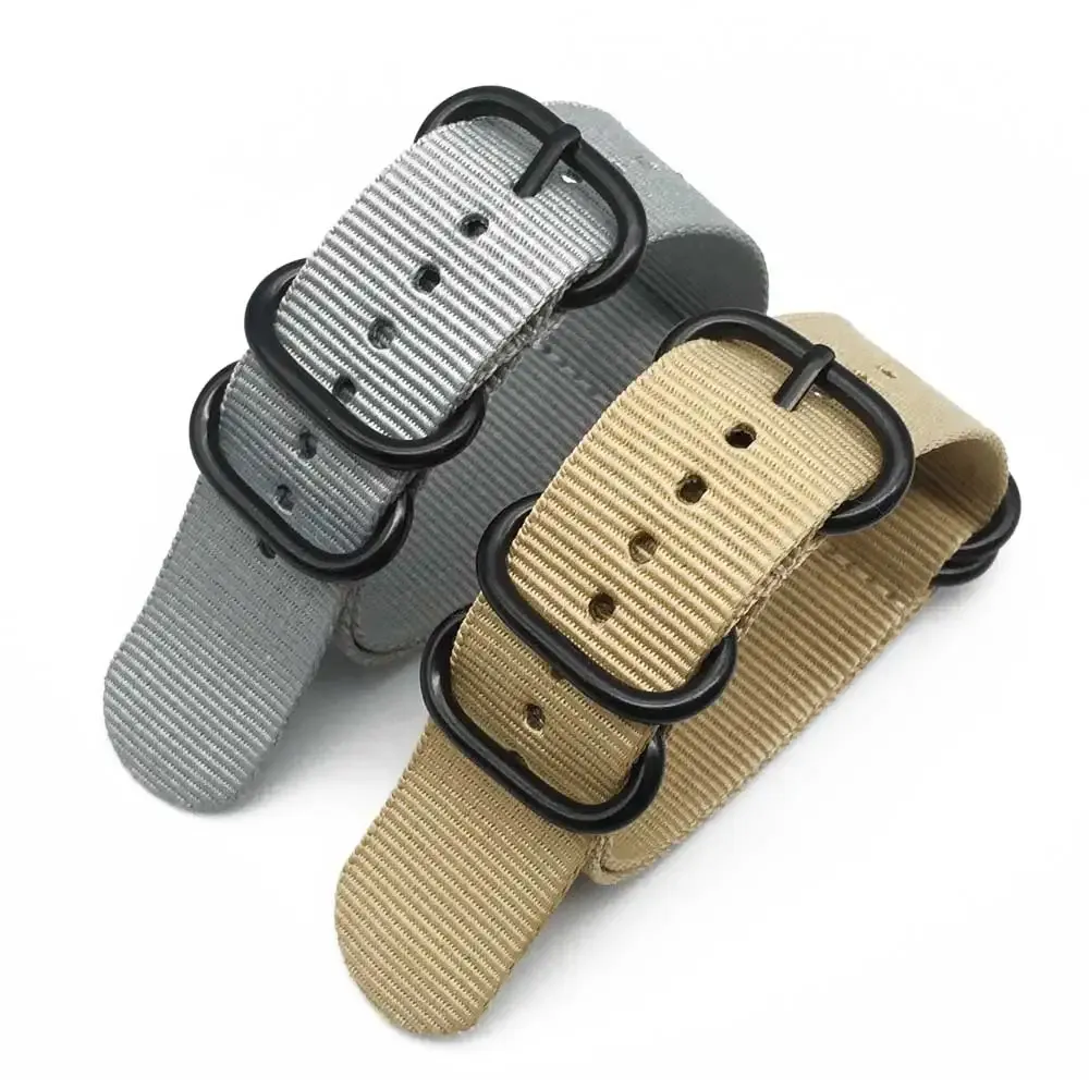 Bracelet nylon rayé 18 à 24 mm étanche