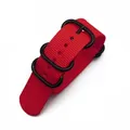 Bracelet nylon rayé 18 à 24 mm étanche – Couleur du bracelet Rouge