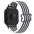 Bracelet nylon respirant 22 mm pour Redmi Watch 5 – Couleur du bracelet stripe white black