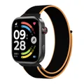 Bracelet nylon respirant pour Redmi Watch 4 à 6 – Couleur du bracelet Black Orange