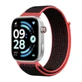 Bracelet nylon respirant pour Redmi Watch 4 à 6 – Couleur du bracelet Red black