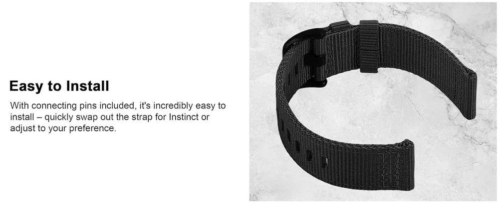 Bracelet nylon robuste pour montre 22 à 26 mm