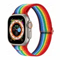 Bracelet nylon Scrunchie 38 à 49 mm pour Apple Watch – Couleur du bracelet arc-en-ciel