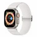 Bracelet nylon Scrunchie 38 à 49 mm pour Apple Watch – Couleur du bracelet blanc