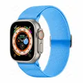 Bracelet nylon Scrunchie 38 à 49 mm pour Apple Watch – Couleur du bracelet bleu