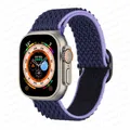 Bracelet nylon Scrunchie 38 à 49 mm pour Apple Watch – Couleur du bracelet bleu bicolore W