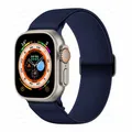 Bracelet nylon Scrunchie 38 à 49 mm pour Apple Watch – Couleur du bracelet bleu marine