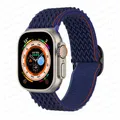 Bracelet nylon Scrunchie 38 à 49 mm pour Apple Watch – Couleur du bracelet bleu nuit W