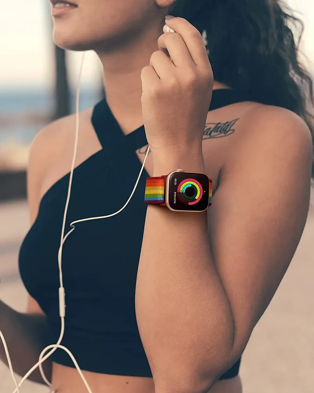 Bracelet nylon Scrunchie 38 à 49 mm pour Apple Watch