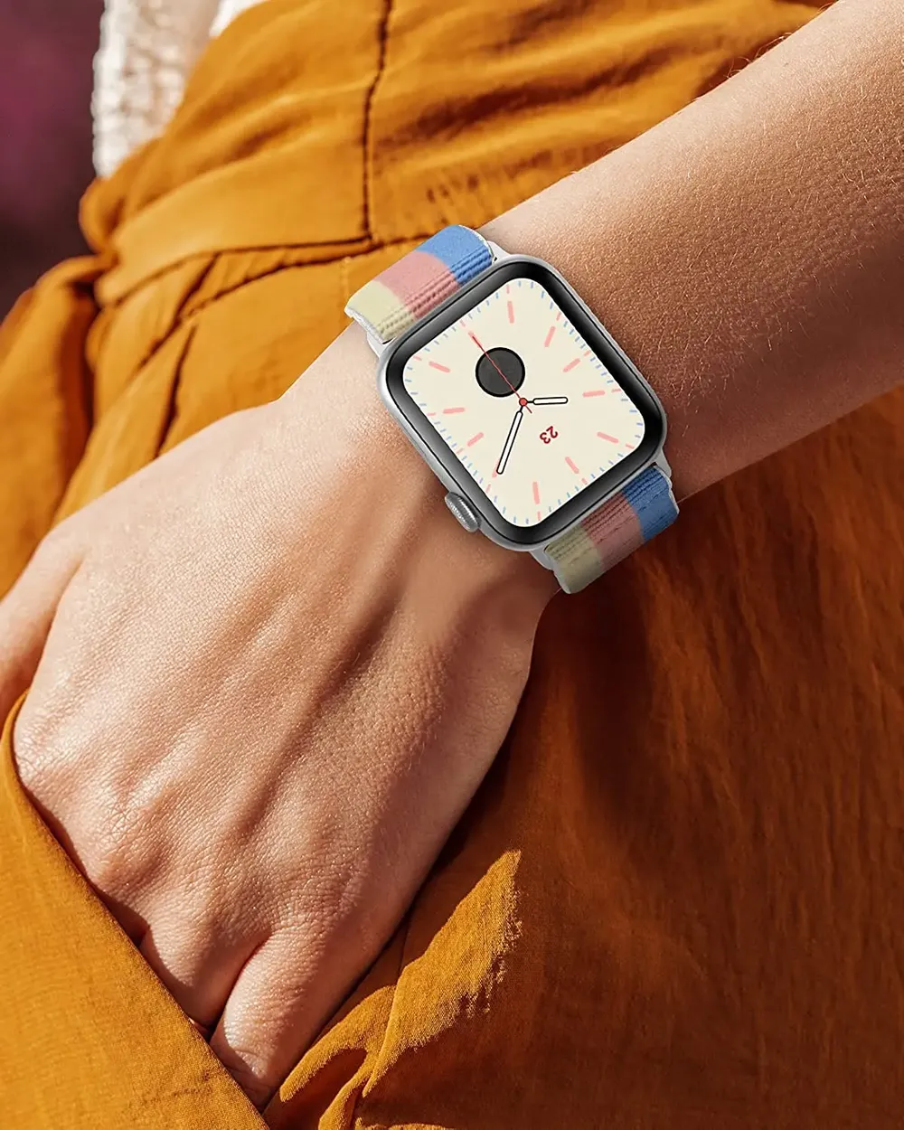 Bracelet nylon Scrunchie 38 à 49 mm pour Apple Watch