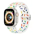Bracelet nylon Scrunchie 38 à 49 mm pour Apple Watch – Couleur du bracelet Édition Pride blanche