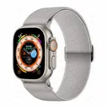 Bracelet nylon Scrunchie 38 à 49 mm pour Apple Watch – Couleur du bracelet gris clair