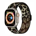 Bracelet nylon Scrunchie 38 à 49 mm pour Apple Watch – Couleur du bracelet Guépard beige