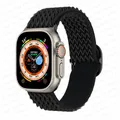 Bracelet nylon Scrunchie 38 à 49 mm pour Apple Watch – Couleur du bracelet noir W