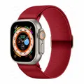 Bracelet nylon Scrunchie 38 à 49 mm pour Apple Watch – Couleur du bracelet rouge