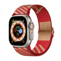Bracelet nylon Scrunchie 38 à 49 mm pour Apple Watch – Couleur du bracelet sauts rouges